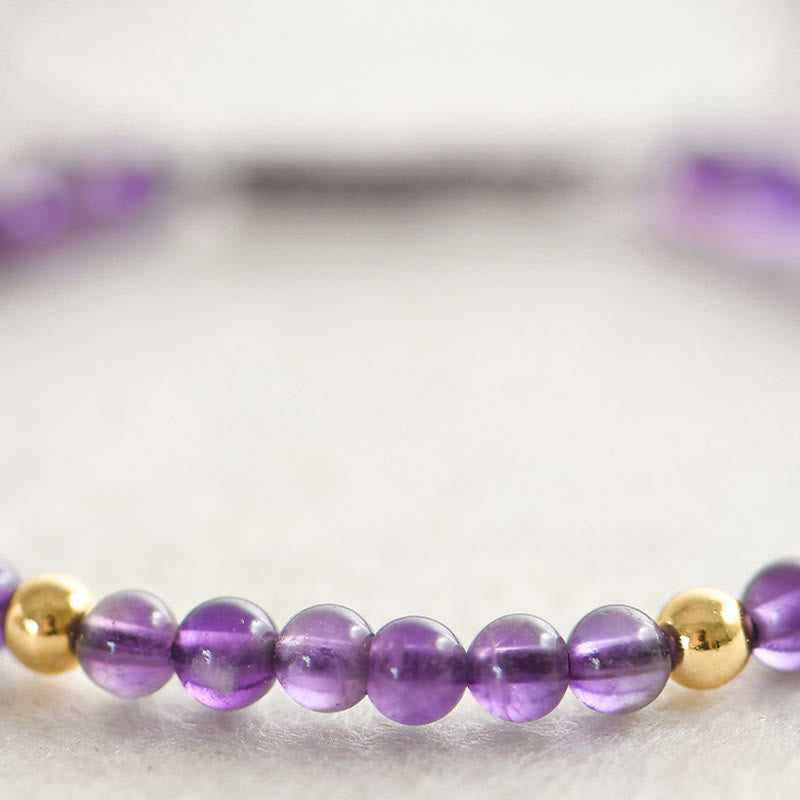 4 mm Amethyst &amp; vergoldetes Stressabbau-Armband