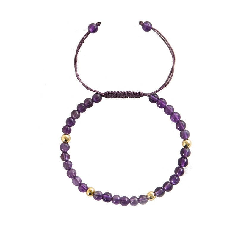 4 mm Amethyst &amp; vergoldetes Stressabbau-Armband