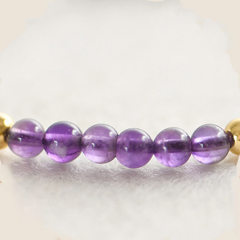 4 mm Amethyst &amp; vergoldetes Stressabbau-Armband