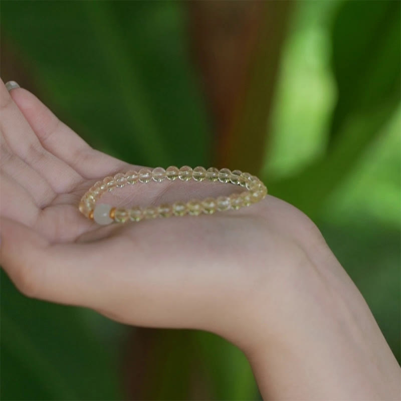 4 mm Citrin-Jade-Wohlstandsarmband für Fülle und Harmonie