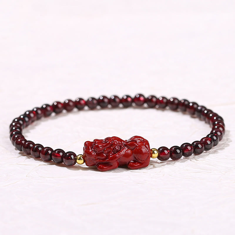 4 mm Granat-Zinnober-PiXiu-Schutzarmband