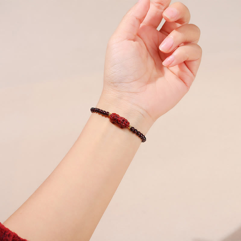 4 mm Granat-Zinnober-PiXiu-Schutzarmband