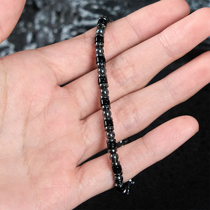 4 mm spirituelles Hämatitarmband für Erdung und Konzentration