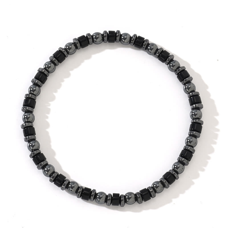 4 mm spirituelles Hämatitarmband für Erdung und Konzentration
