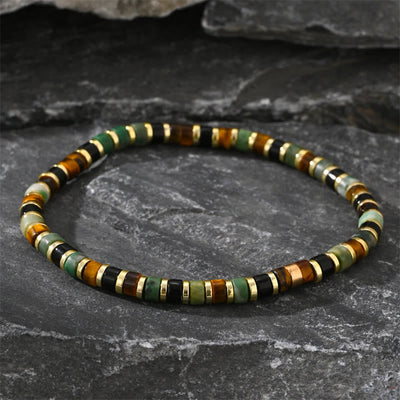 4 mm Hämatit Tigerauge Stützarmband Unisex