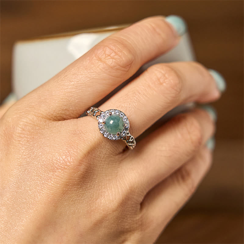 4 mm Hetian Jade Glücksring mit Ruyi-Stick-Muster