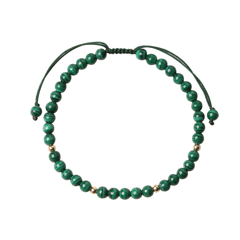 4 mm Malachit-Armband für Angst und Ruhe
