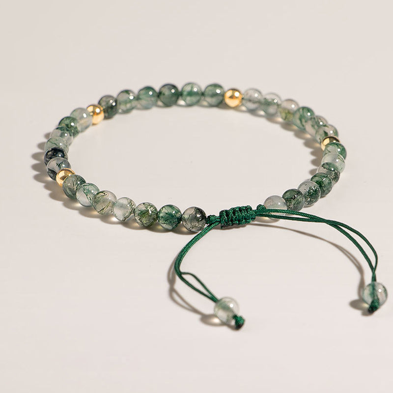 4 mm Moosachat Glücks-Balance-Meditationsarmband