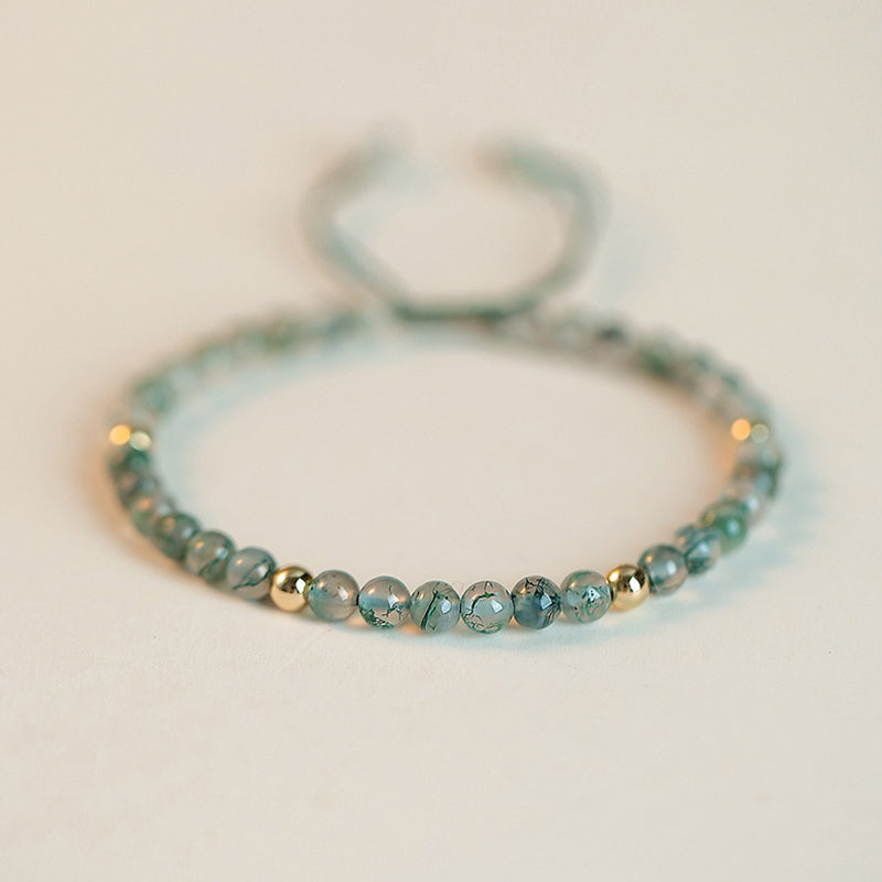 4 mm Moosachat Glücks-Balance-Meditationsarmband