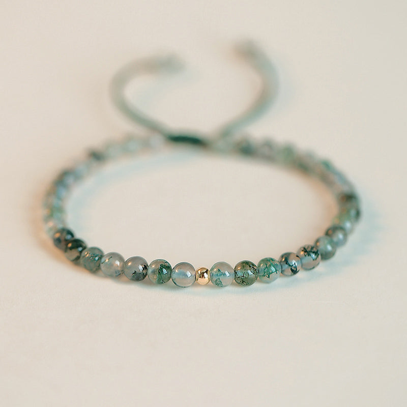 4 mm Moosachat Glücks-Balance-Meditationsarmband
