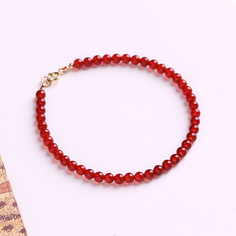 4 mm rotes Achat-Ruhearmband für emotionale Ausgeglichenheit