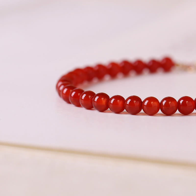 4 mm rotes Achat-Ruhearmband für emotionale Ausgeglichenheit