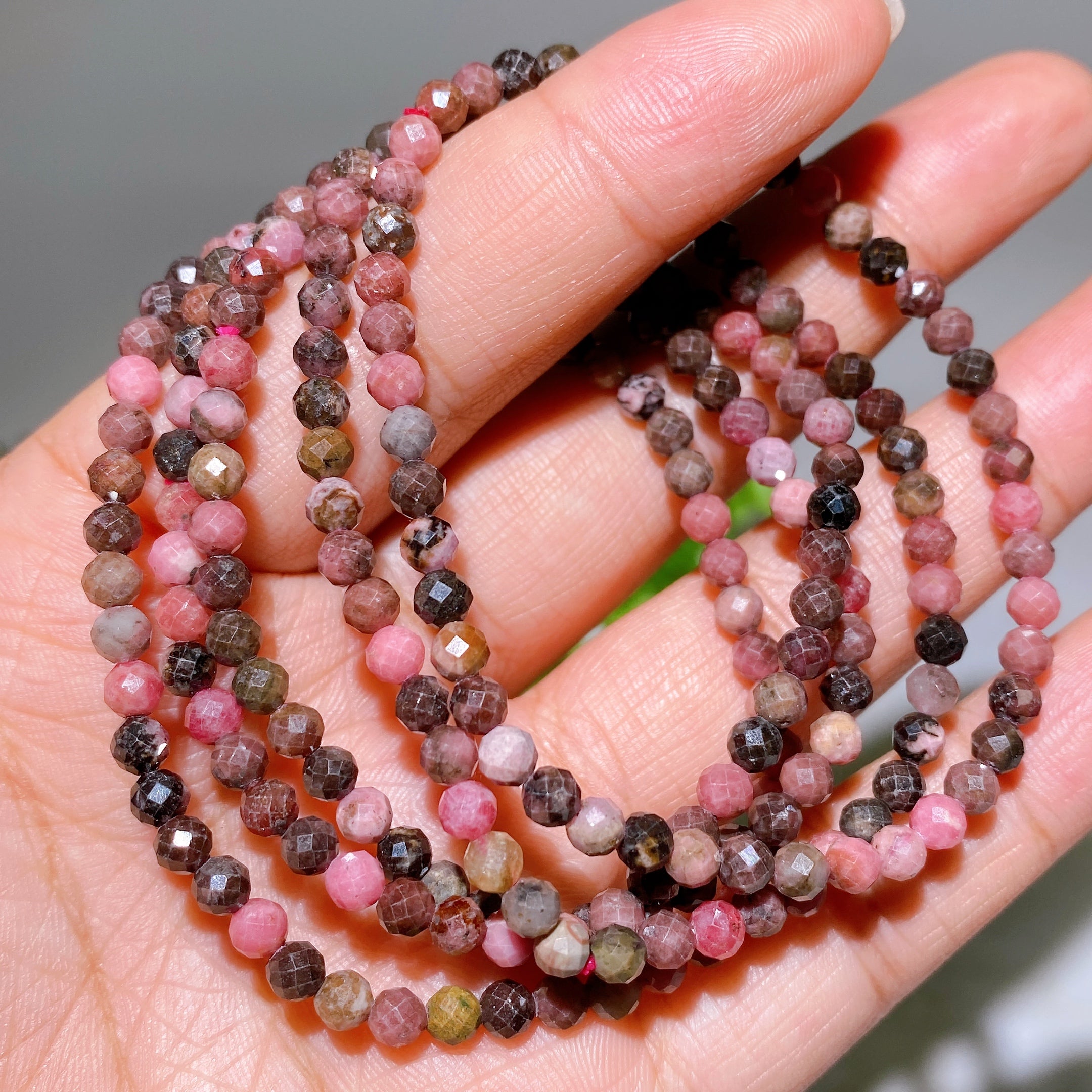 4mm Rose Quartz Faceted Crystal Healing Bracelet