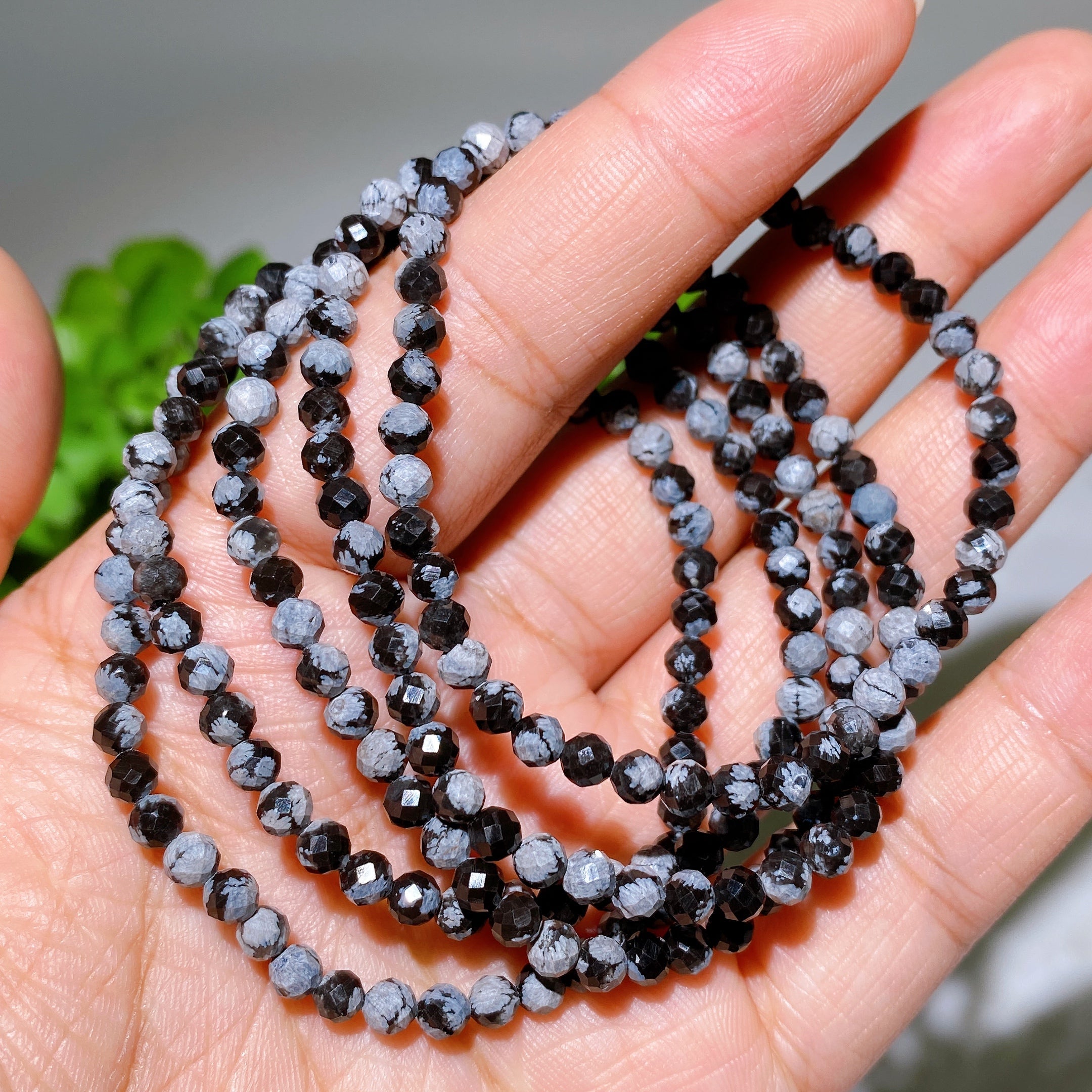 4mm Rose Quartz Faceted Crystal Healing Bracelet
