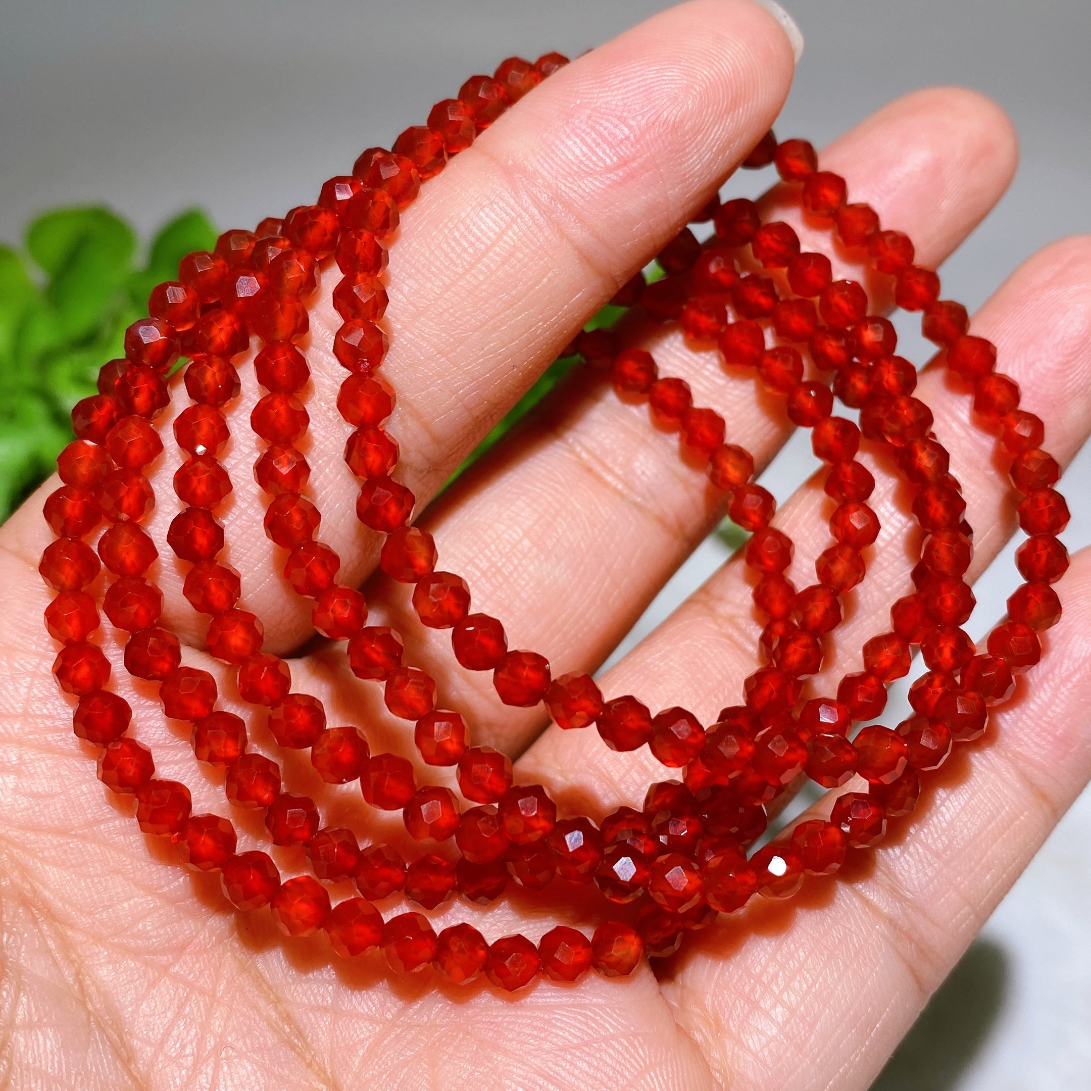 4mm Rose Quartz Faceted Crystal Healing Bracelet