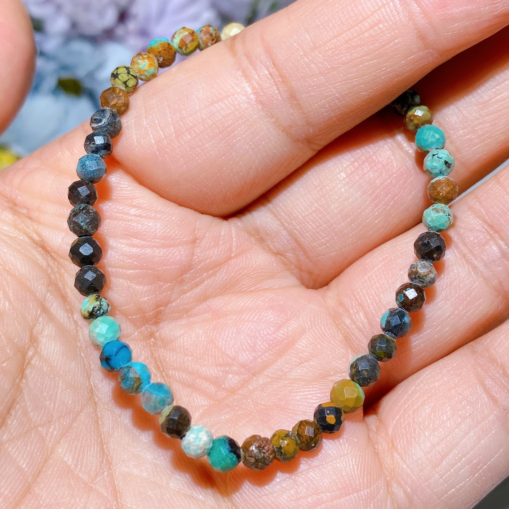 4mm Rose Quartz Faceted Crystal Healing Bracelet