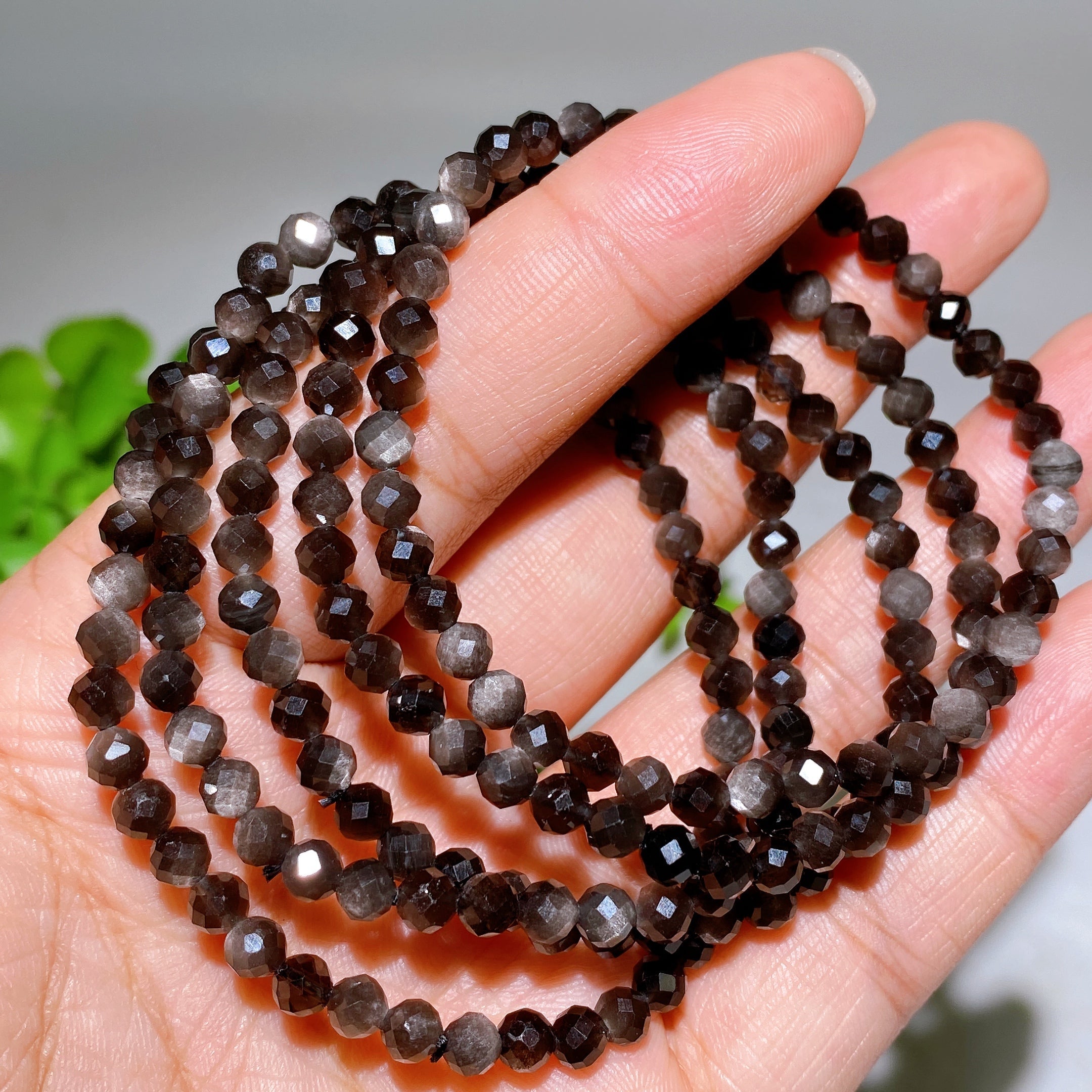 4mm Rose Quartz Faceted Crystal Healing Bracelet