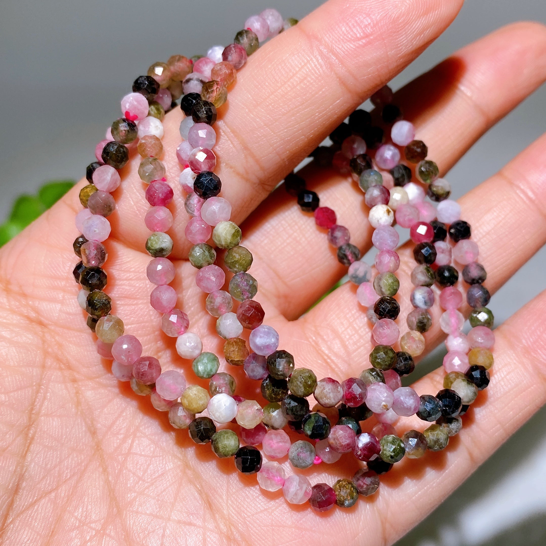 4mm Rose Quartz Faceted Crystal Healing Bracelet