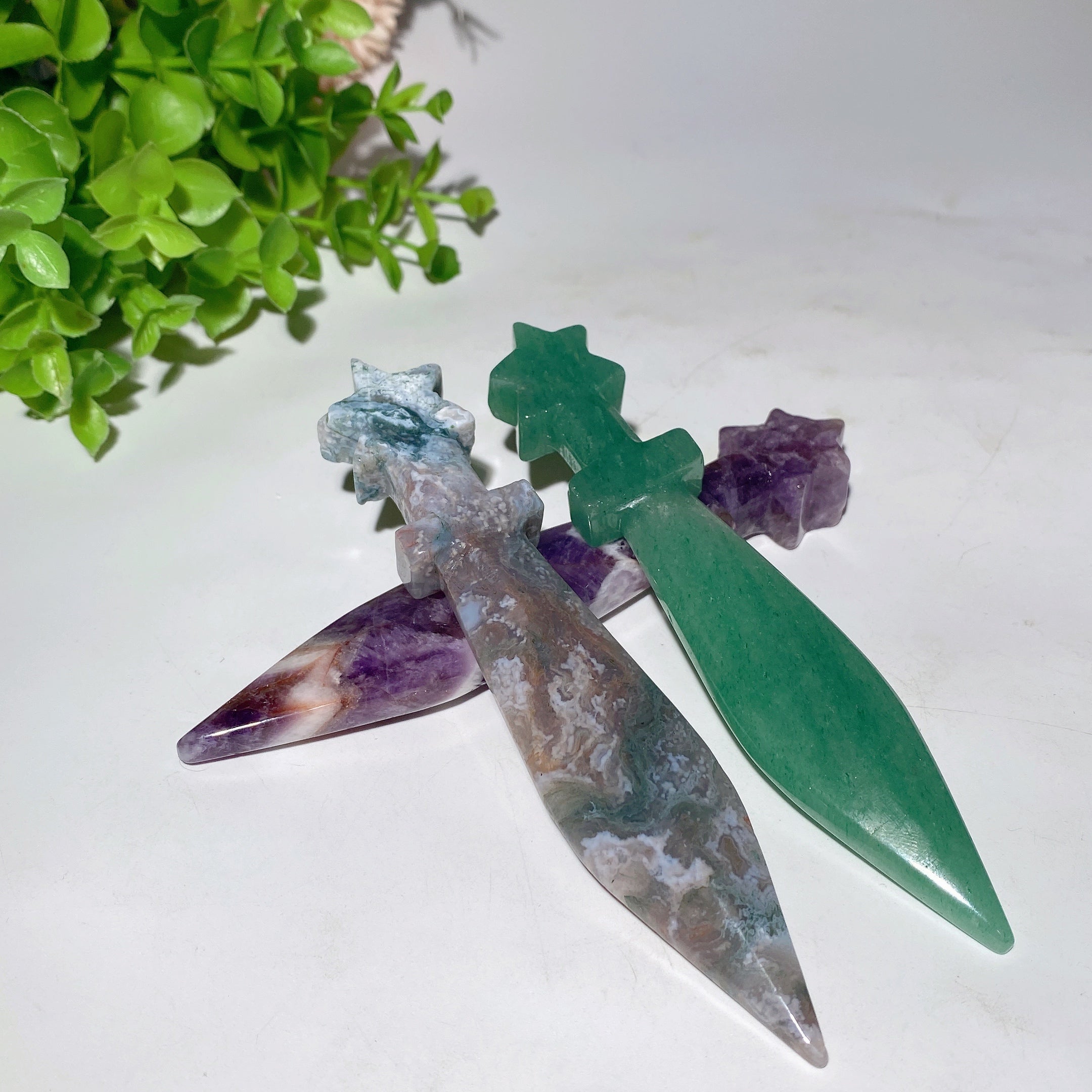 5.1 inch Mixed Crystal Sword Carvings Figurines