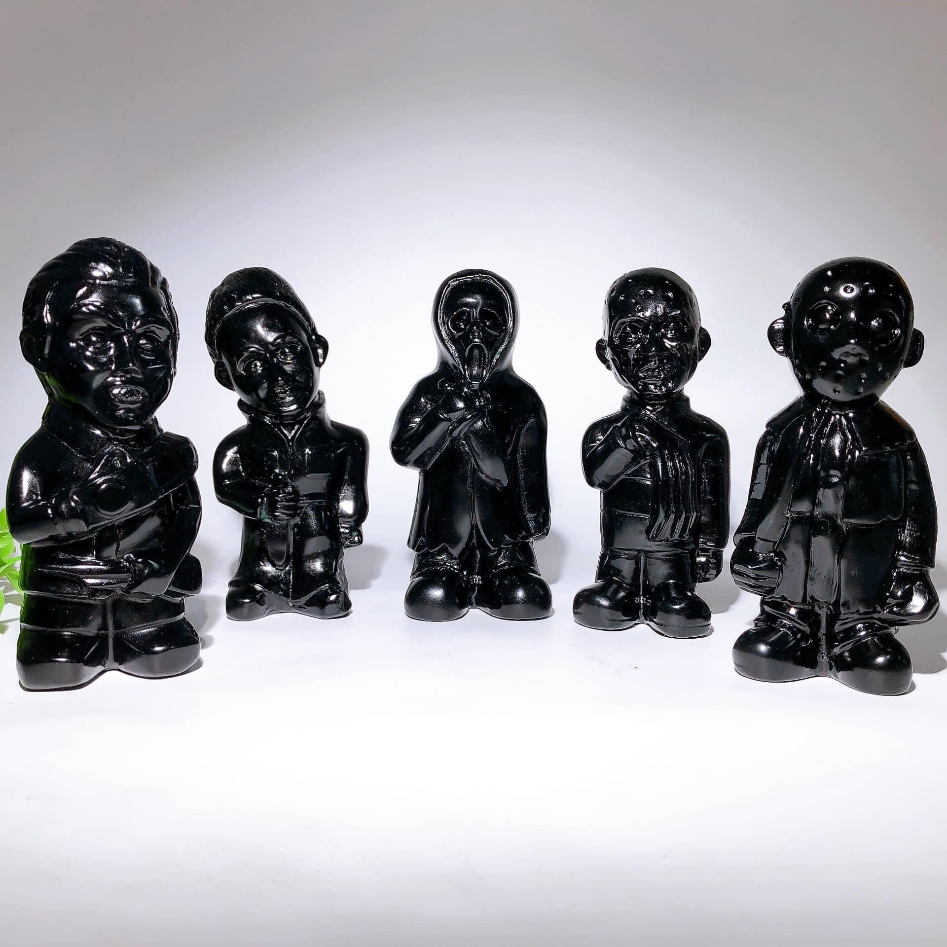 5.4 Inch Black Obsidian Killer Carvings Crystal Figurines