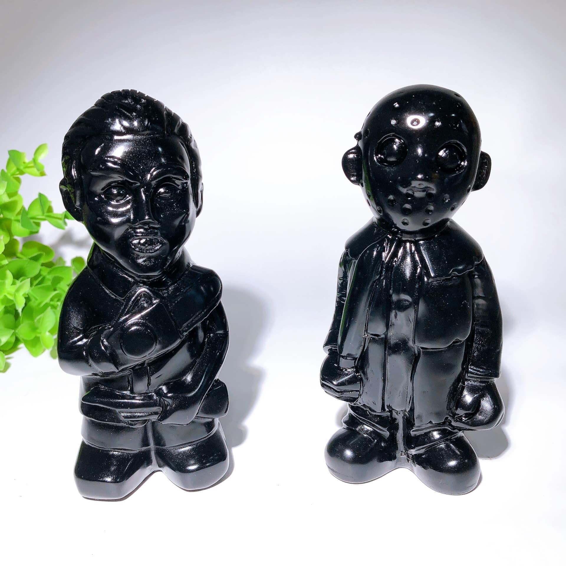 5.4 Inch Black Obsidian Killer Carvings Crystal Figurines