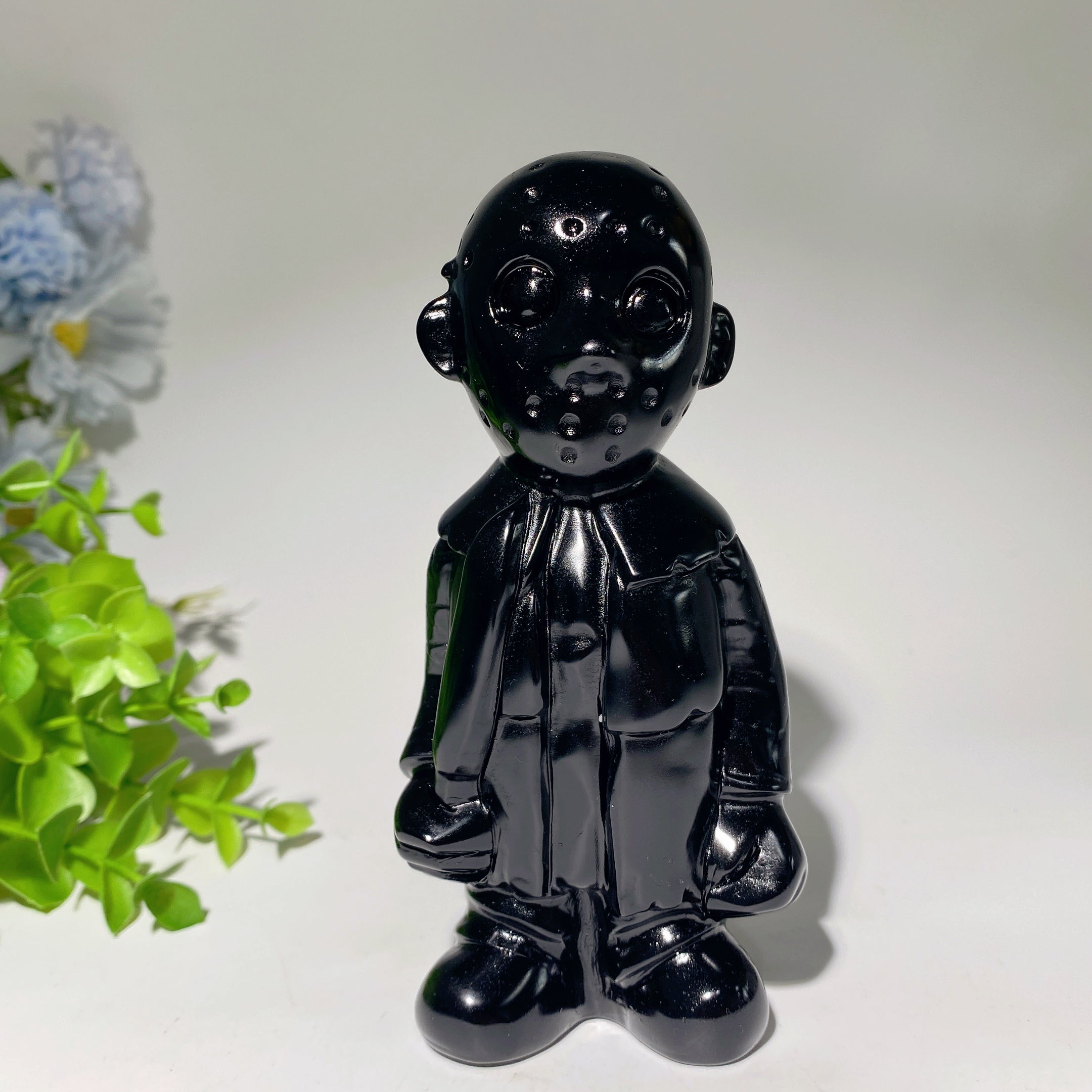 5.4 Inch Black Obsidian Killer Carvings Crystal Figurines