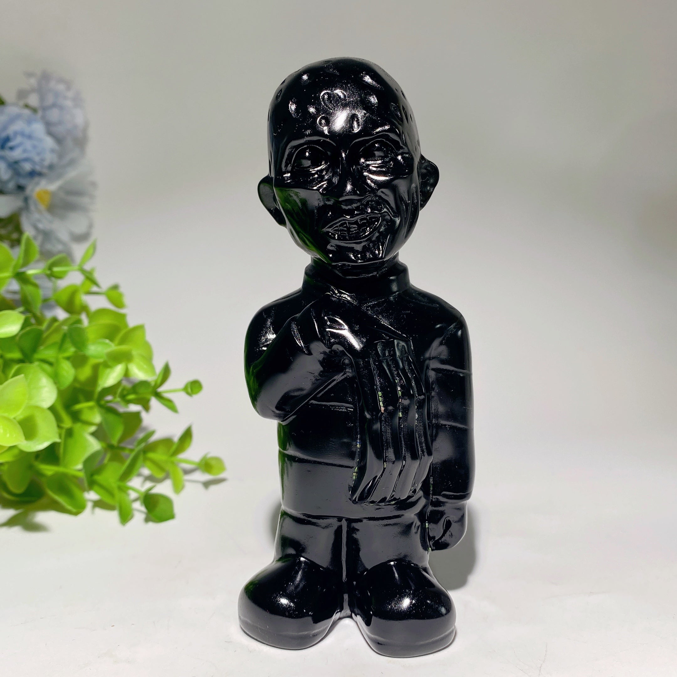 5.4 Inch Black Obsidian Killer Carvings Crystal Figurines