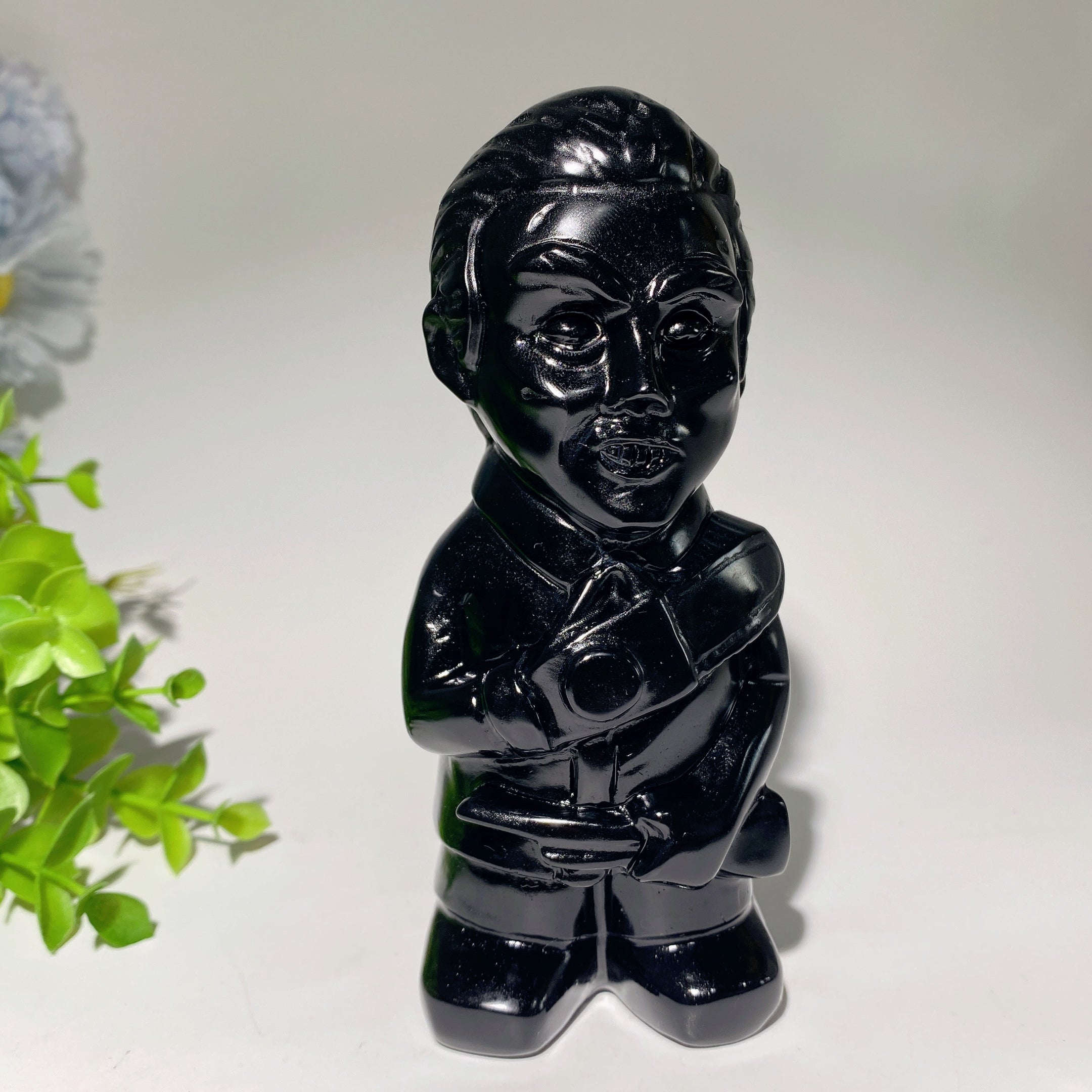 5.4 Inch Black Obsidian Killer Carvings Crystal Figurines