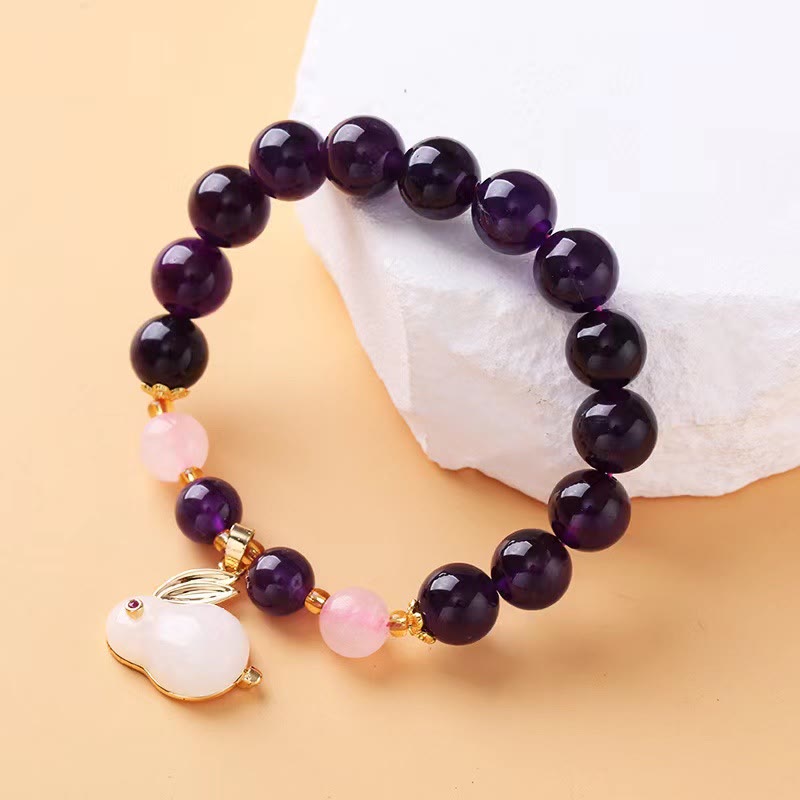 5,5–6,3 Zoll großes Amethyst-Armband für Damen