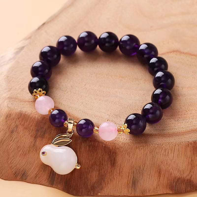 5,5–6,3 Zoll großes Amethyst-Armband für Damen