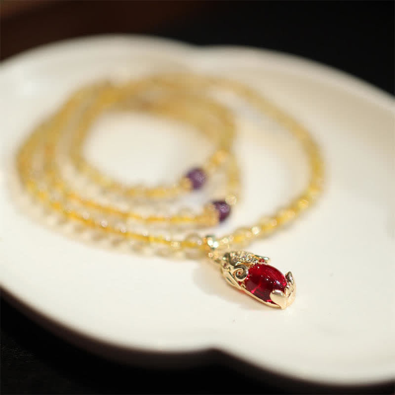 5,5 mm Citrin-Amethyst-Pixiu-Wohlstandsschutzarmband