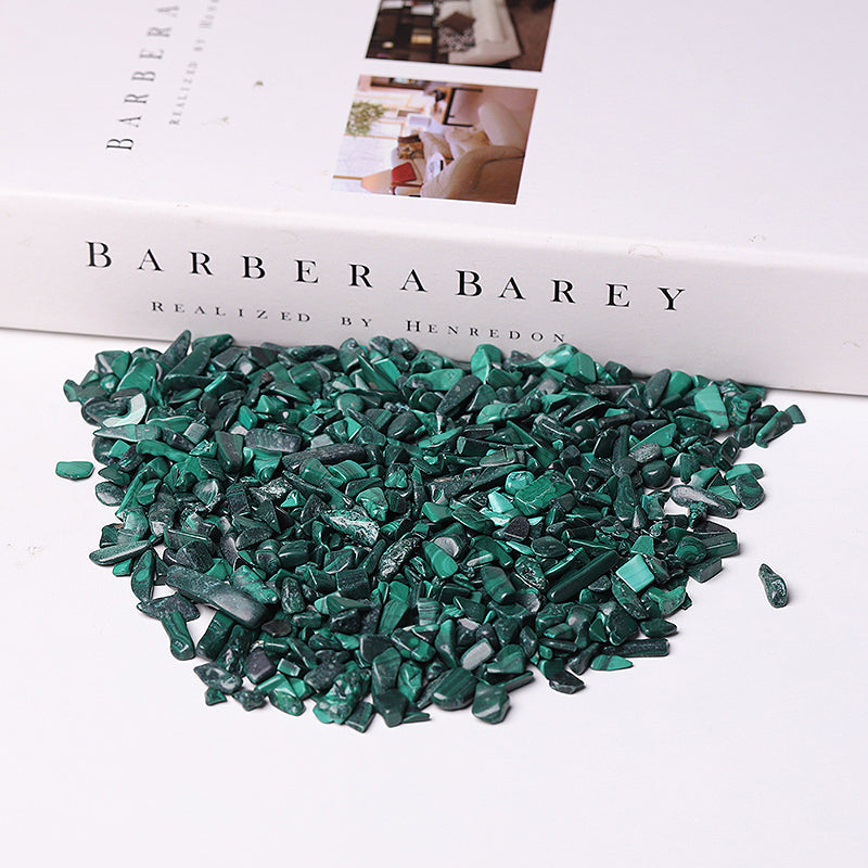 5-7mm Natural Malachite Raw Crystal Chips