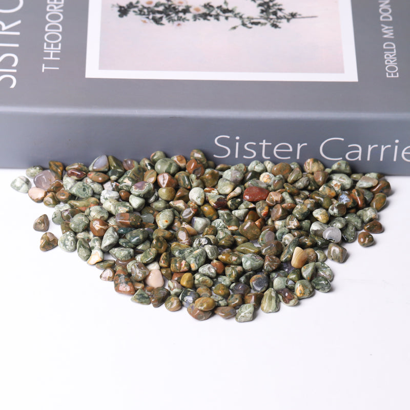 5–7 mm Regenwald-Jaspis-Heilchips für Frieden und Rituale