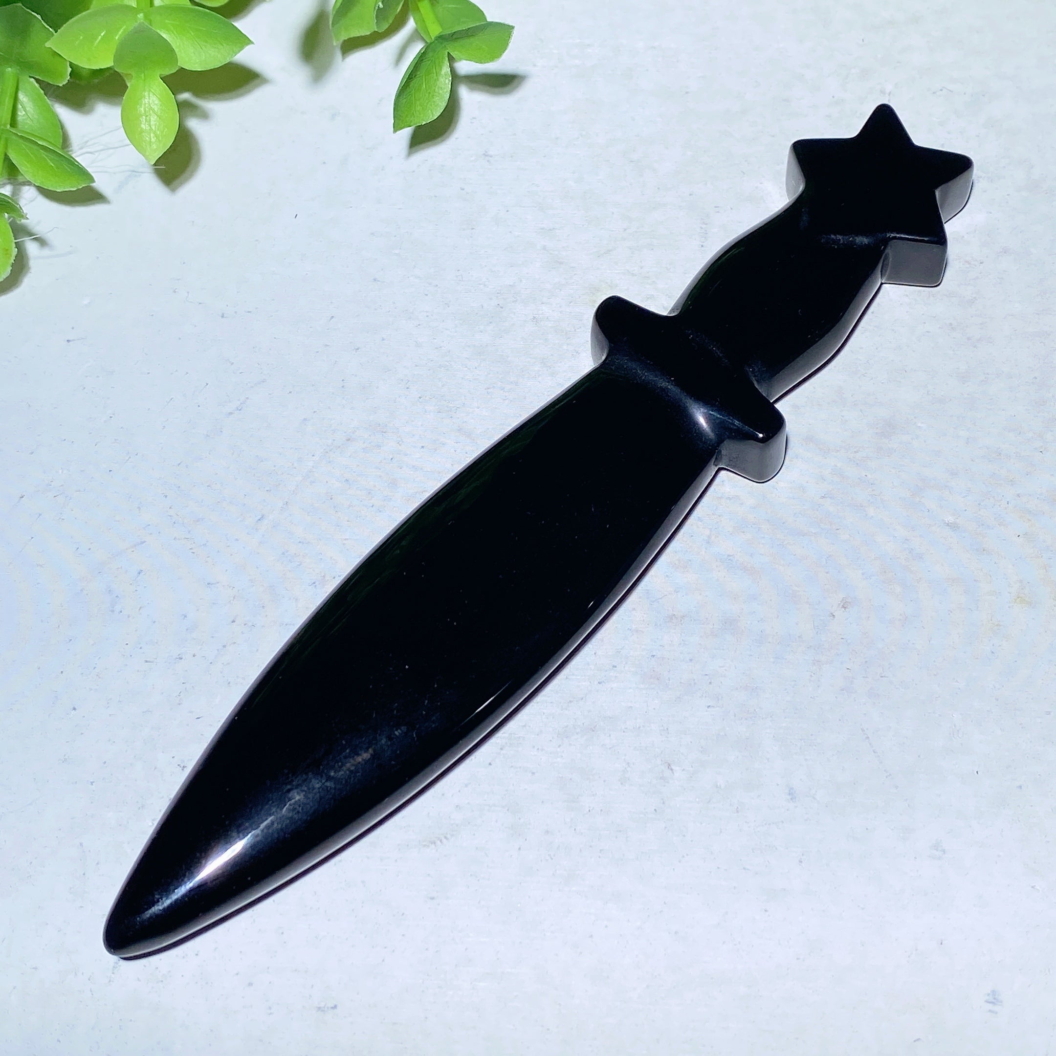 5.9 inch Black Obsidian Crystal Healing Dagger