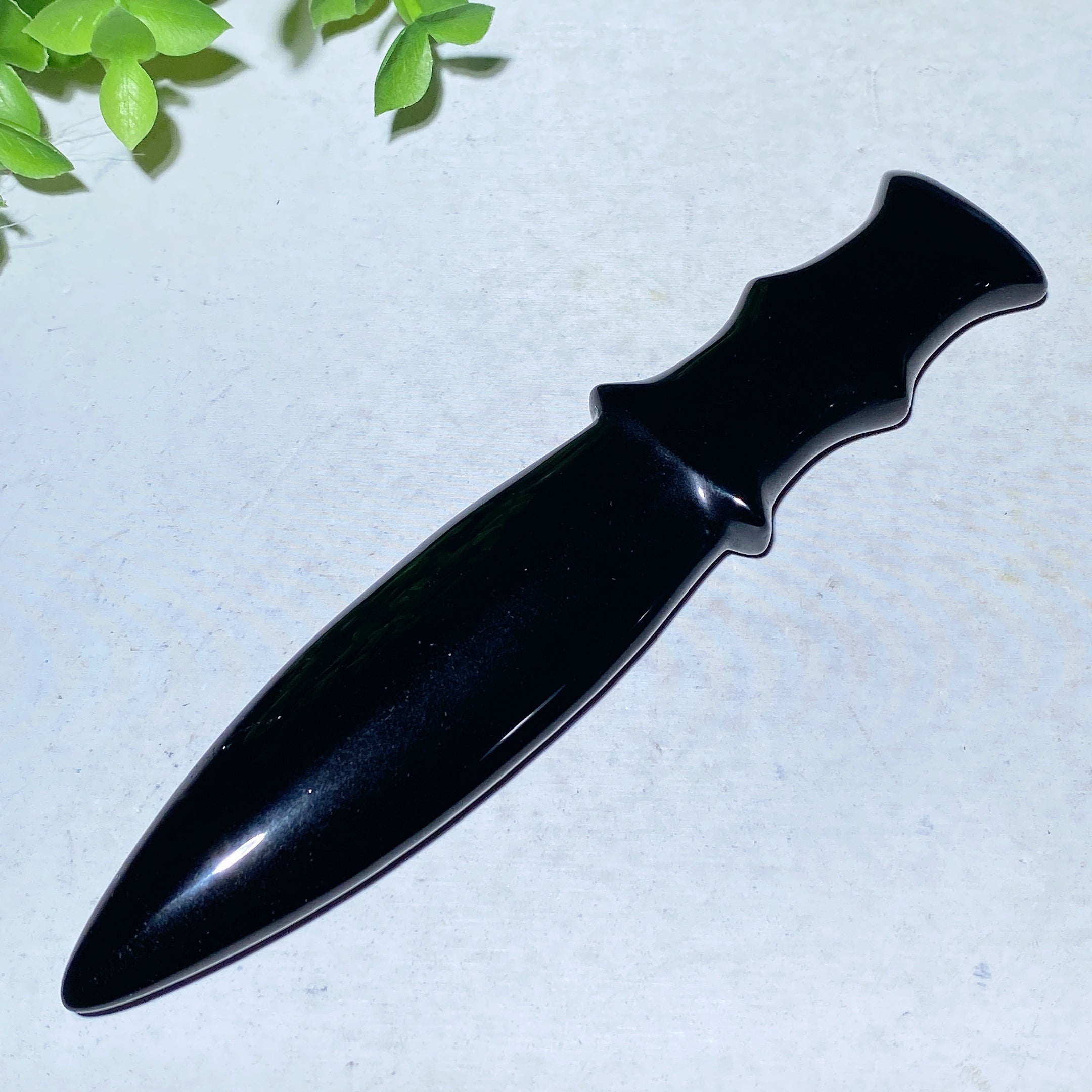 5.9 inch Black Obsidian Crystal Healing Dagger