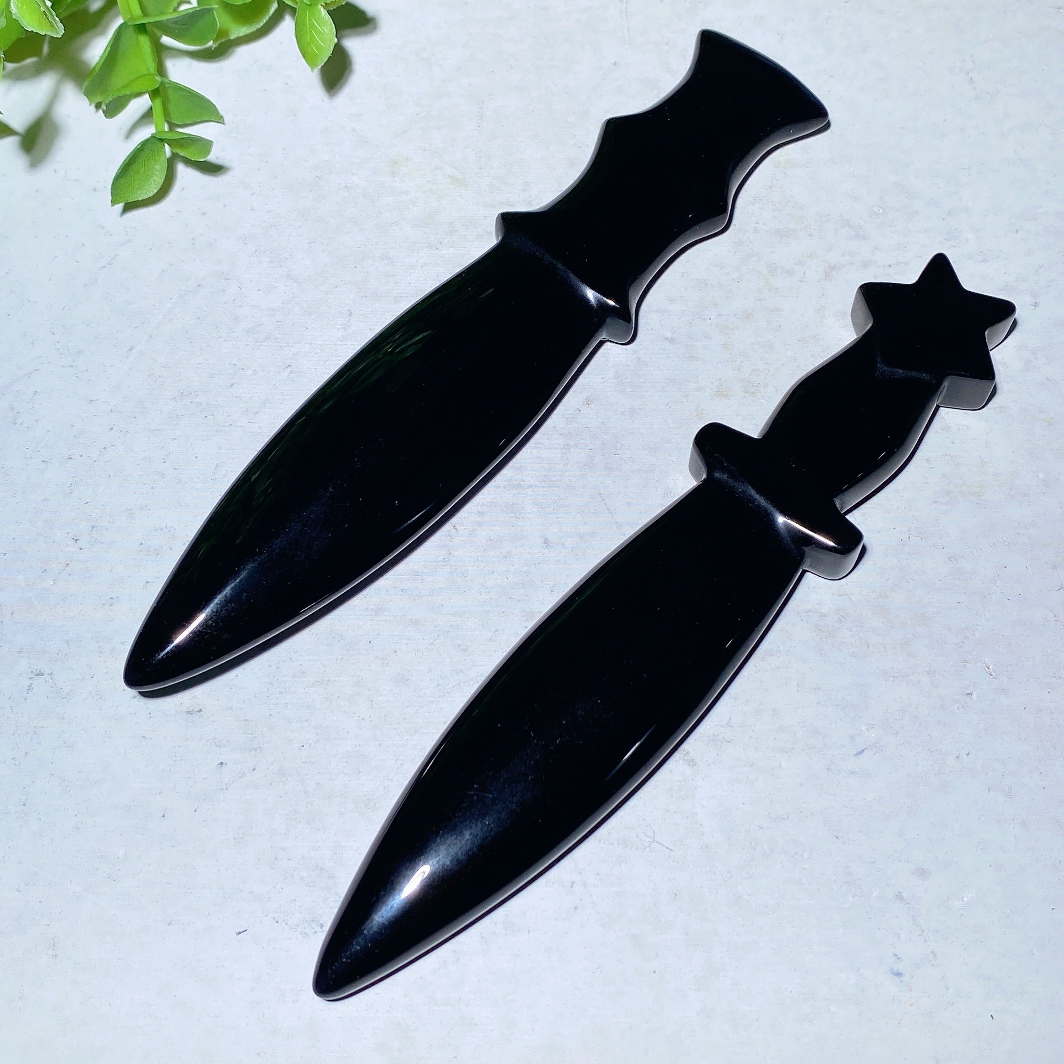 5.9 inch Black Obsidian Crystal Healing Dagger