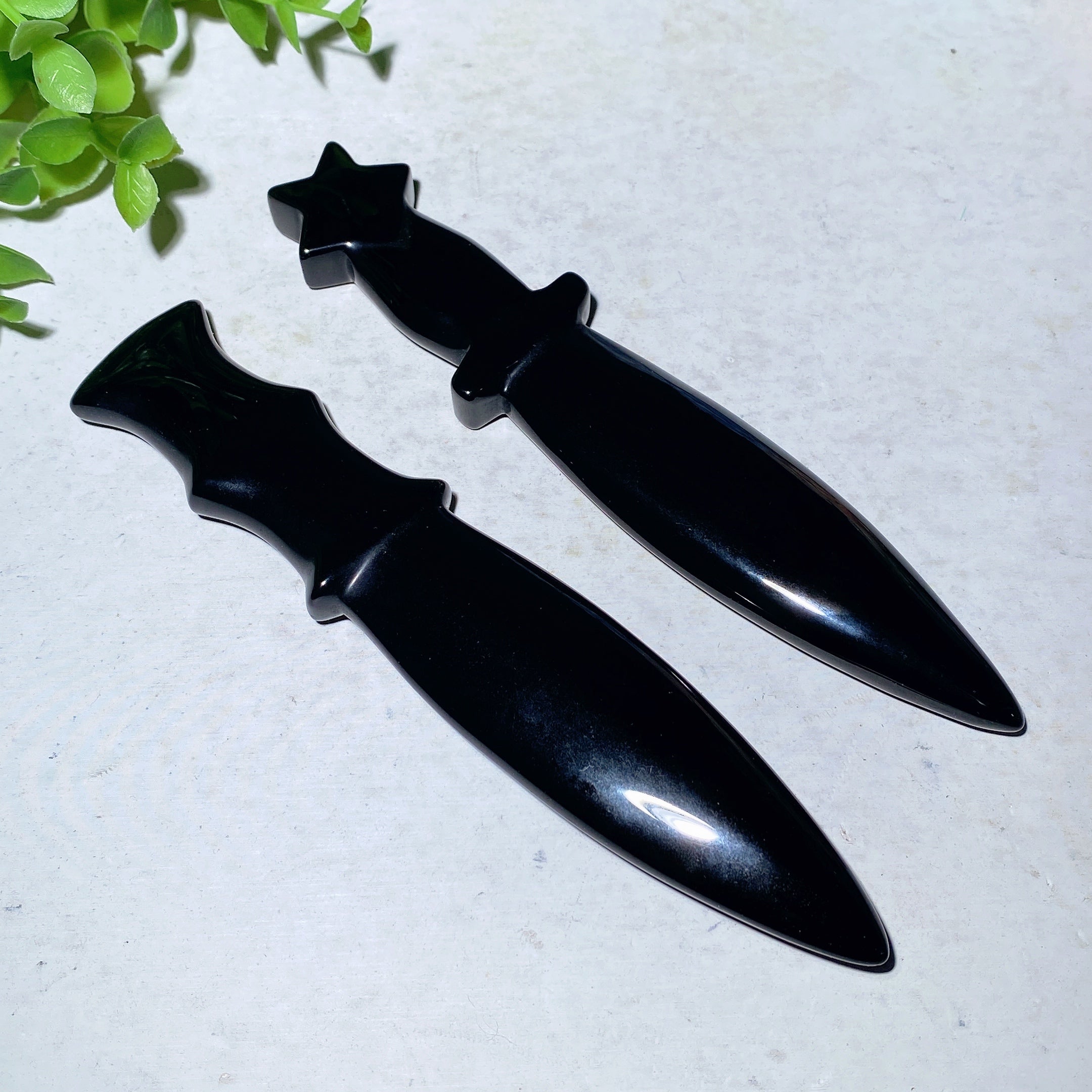 5.9 inch Black Obsidian Crystal Healing Dagger