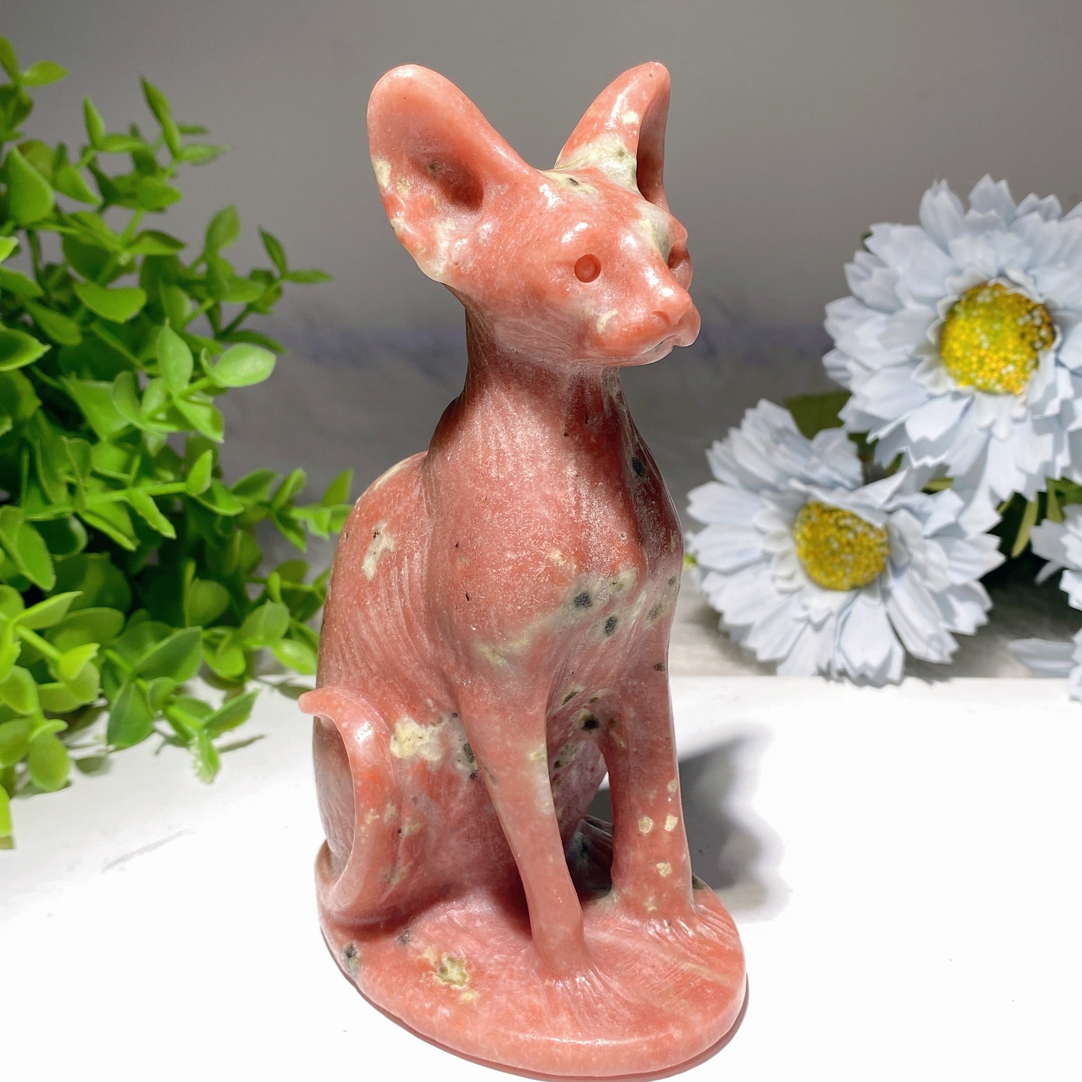 5.9 inch Mixed Crystal Cat Carvings for Healing & Energy