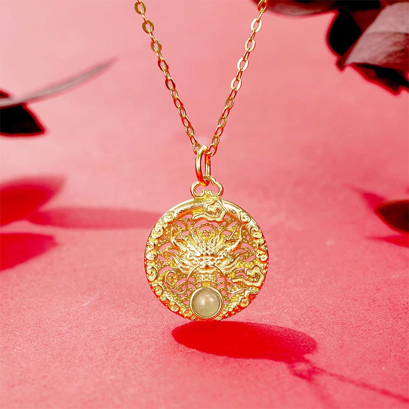 Hetian Jade Dragon Protection Necklace | Strength & Success