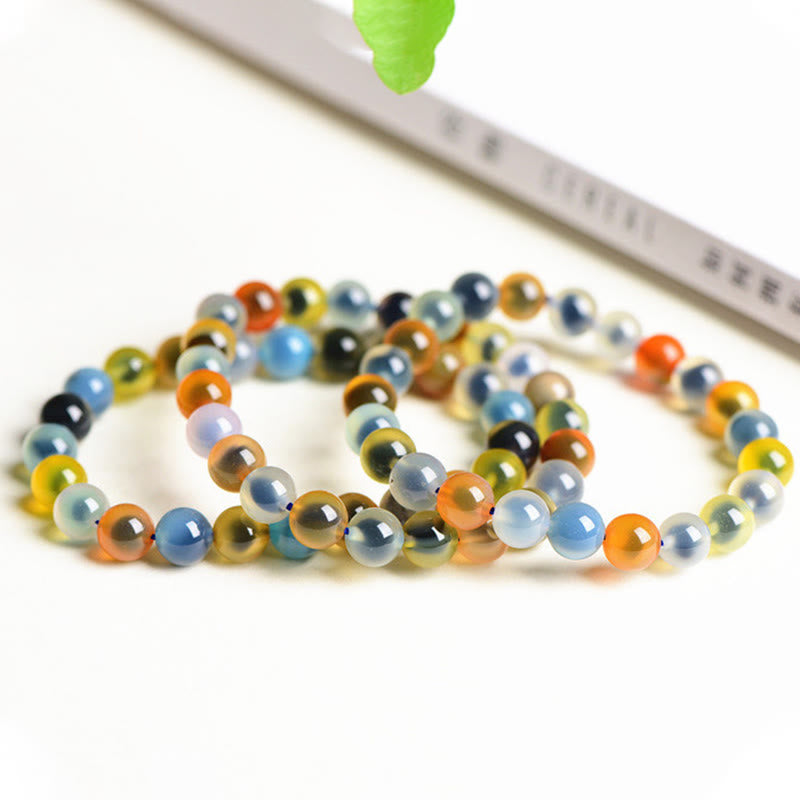 8mm Candy Agate Harmony Bead Agate Bracelet for Strength