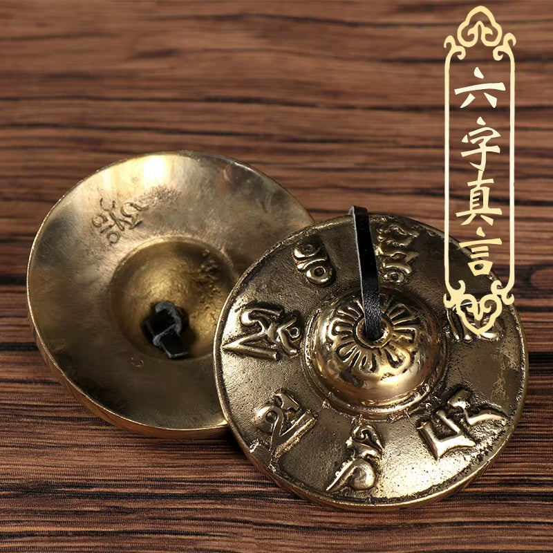 6.5Cm Nepal Brass Tinkle Bell Buddhist Tingsha Bells Cymbals Yoga Meditation Sound Healing Bell Orff Instruments for Children