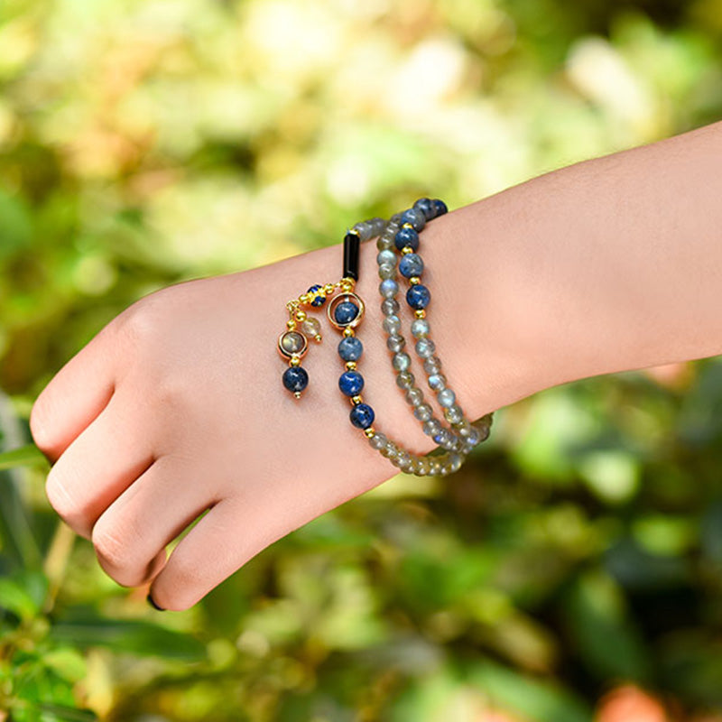 Moonstone Lazurite Calm Healing Bracelet for Positive Energy