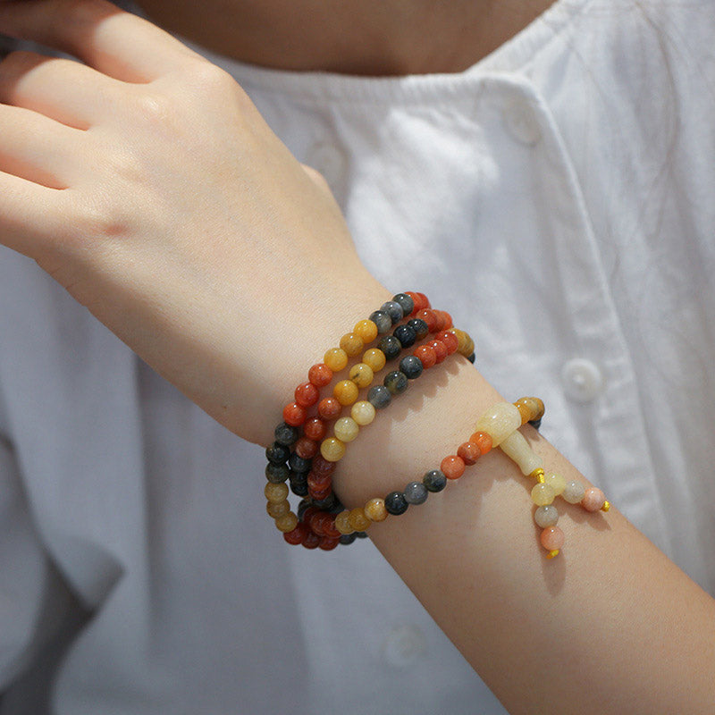 6mm Red Agate 108 Bead Mala Protection Bracelet