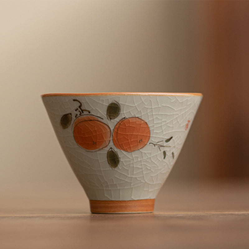 50 ml Keramik-Teetasse mit Koi-Fisch-Lotus-Design für Meditation