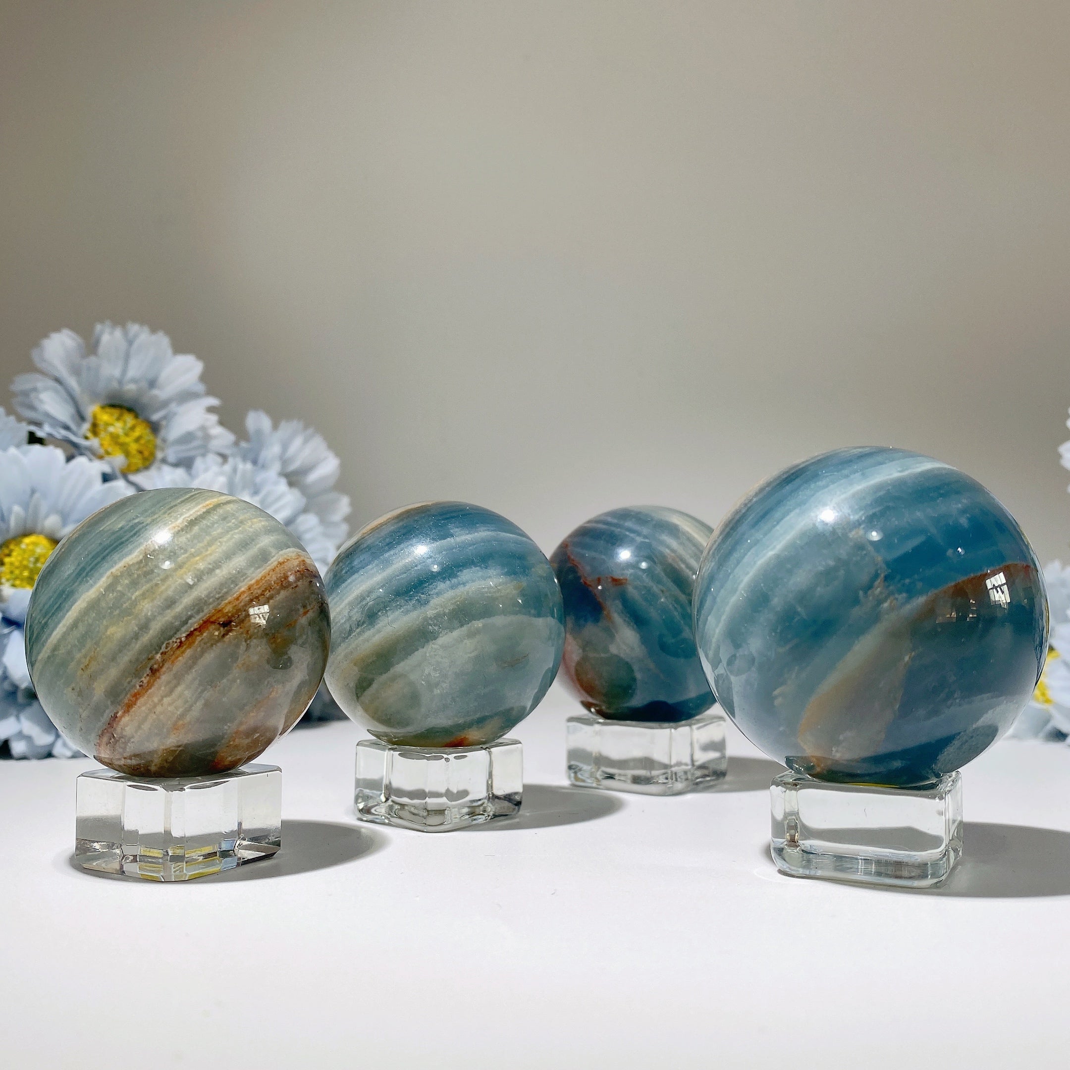 50mm Blue Onyx Crystal Sphere for Healing and Energy