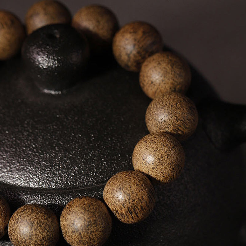 Natürliches Adlerholz-Armband mit chinesischen Sternzeichen, 12 mm Perlen