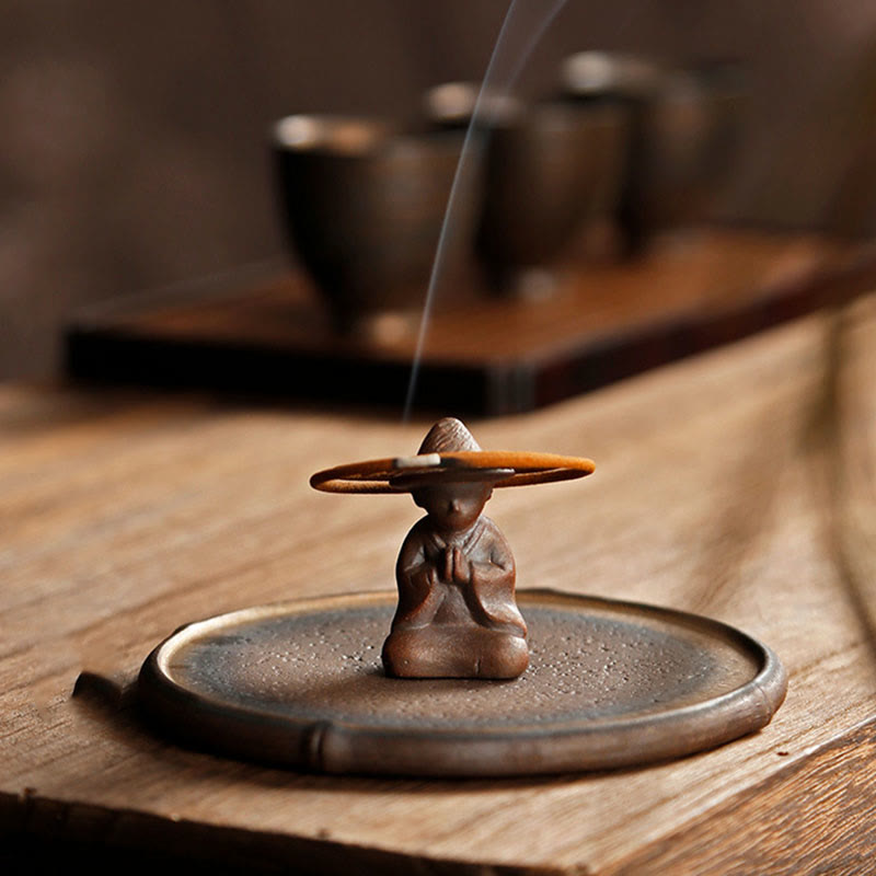 Small Person Meditation Ceramic Incense Burner