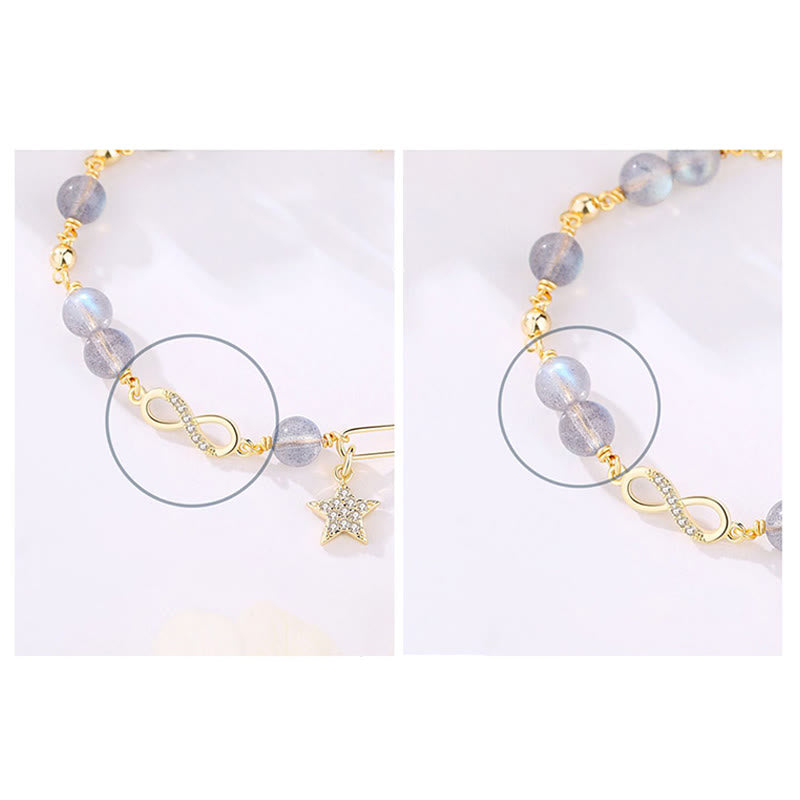 14K Gold Plated Strawberry Quartz Eternal Love Bracelet