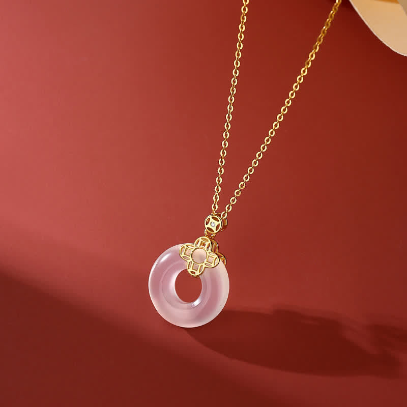 Halskette mit Peace-Schnalle aus 925er Sterlingsilber mit Chalcedon