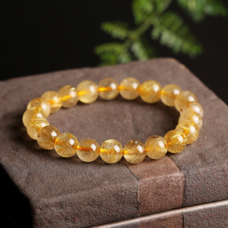 Natural Citrine Bracelet 9mm for Prosperity & Protection